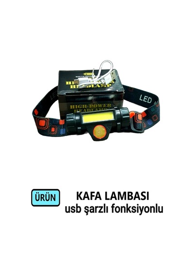 Usb Şarjlı Fonksiyonlu Kafa Lambası Diğer