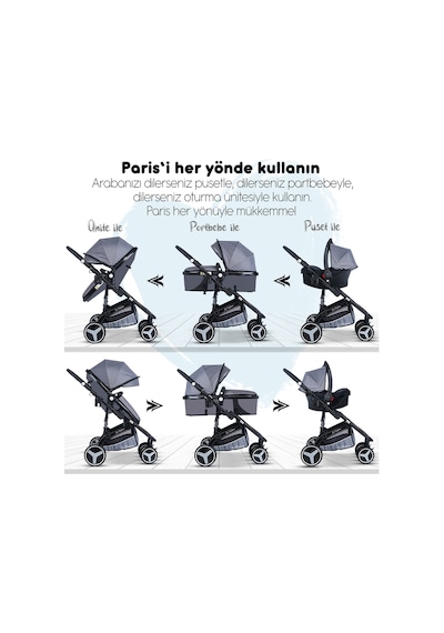 Baby Home 945 Travel Sistem Bebek Arabası + 505 Bebek Sepeti