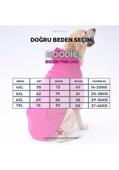 Siyah Kanguru Cepli Orta Büyük Irk Köpek Hoodie- Sweatshirt Büyük Köpek Kıyafeti 18-40 Kg Aralığı Orta Büyük Irklar