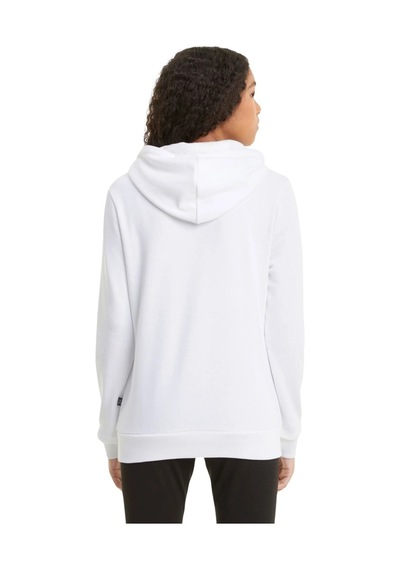 Puma Kadın Kapşonlu Ess Logo Hoodie Sweatshirt Beyaz