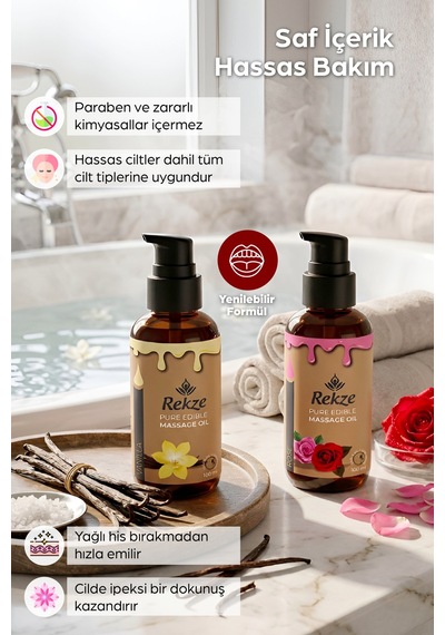 Aromaterapi Masaj Yağı 100 Ml Vanilya Ve Gül Aromalı Doğal Rahatlatıcı Bakım Yağı - 744427901