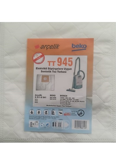 Arçelik Uyumlu / Beko 941 - 945 Sentetik Toz Torbası