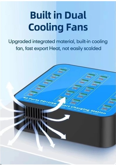40 Portlu 400w Hızlı Şarj İstasyonu 20x Usb + 20x Type-c Pd Çıkışlı Şarj Cihazı Diğer