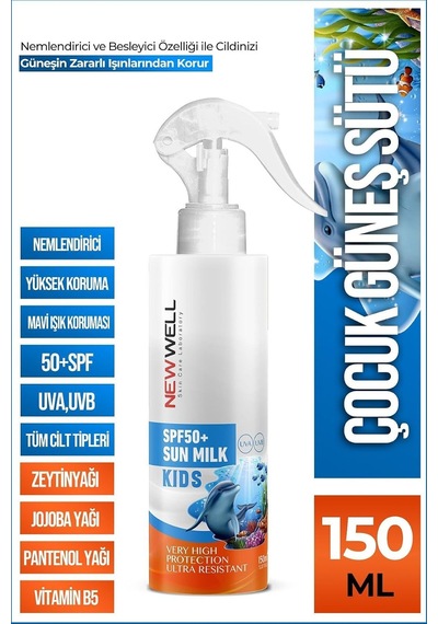 Çocuk Güneş Sütü Yüksek Koruma Spf50+ Jojoba Oil 150 Ml, Tycyzh4k5n171619943421284