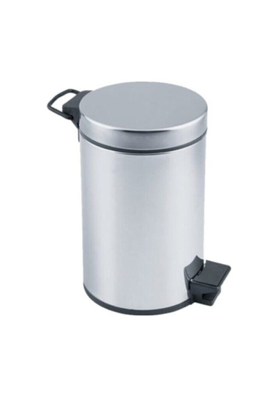Metalik Krom Pedallı Çöp Kovası 5 Lt Krom
