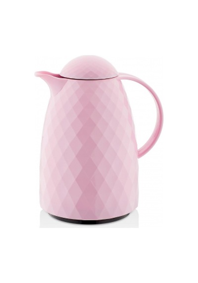 1 Lt Akrilik Soft Pembe Çay Termosu 12 Saat Sıcak 24 Saat Soğuk Beyaz - Şeffaf