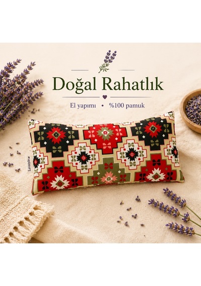 Lavande Çiftlik Lavanta Dolgulu Göz Yastığı Etnik Desenli Çok Renkli