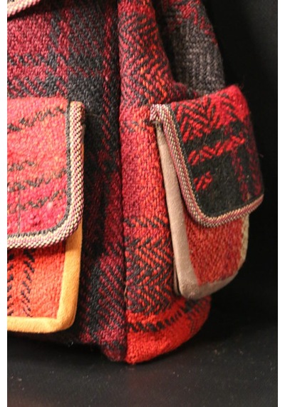 Pujiva Etnik 4cep Sırt Normal Dokuma Kilim Sırt Çanta En:35/boy:40 Cm Çok Renkli
