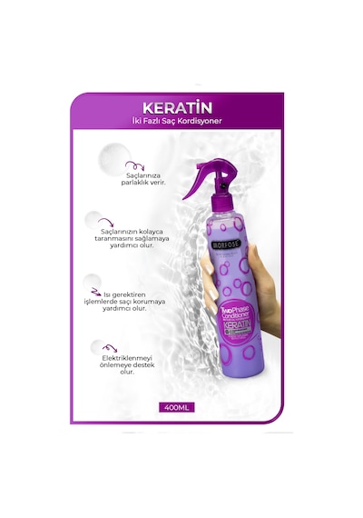 Morfose Keratin İçeren Çift Fazlı Sprey Fön Suyu 400 ML