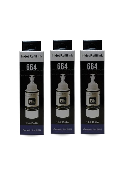 Epson Ecotank L3070 Uyumlu Siyah Muadil Mürekkep 3x70 Ml Toplam 210 Ml Diğer