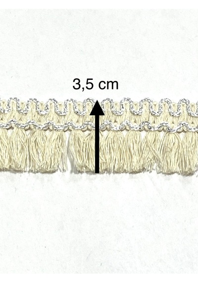 Simli Pamuk Püskül Şerit / Otantik Şerit / 3,5 Cm / 1 Metre / Psk120