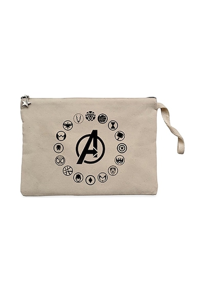 Avengers Heroes Logo Krem Clutch Astarlı Cüzdan / El Çantası Krem