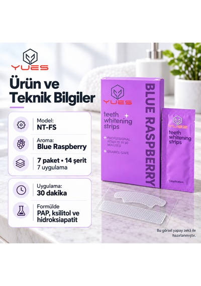 Yues Nt-fs Pap Diş Beyazlatma Bandı 14 Şerit Blue Raspberry
