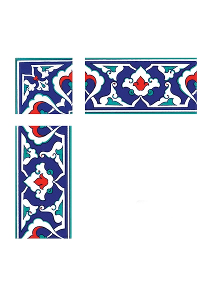 Armada Çini 10x10 Cm Ksk 41 Kütahya İznik Rumi Çini Bordür Köşe