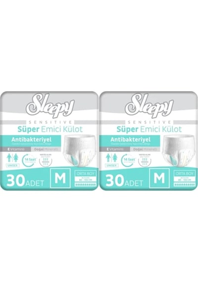 Sleepy Sensitive Emici Külot Medium 60 Adet 2x30 Paket M