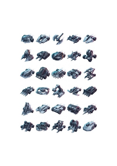30 Adet Savaş Robotu Zırhlı Şasi Sticker Seti - Laptop Kılıf Matara Çok Renkli