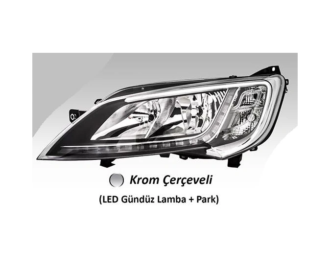 Far Motorlu Sağ Fıat Ducato Maxı /peugeot Boxer / Cıtroen Jumper 2014 Led Ballast Hariç Krom Çerçeveli
