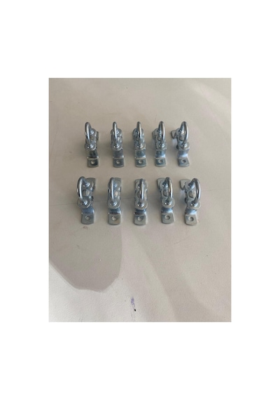 Metal Branda Dorse Kancası 10 Lu Set Döner Mandal Kilit 40 No Oval Kapsül Uyumlu Gri