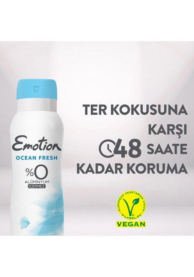 Emotion Ocean Fresh Kadın Vegan Deodorant 4x150 Ml Hızlı Kurur, Leke Bırakmaz