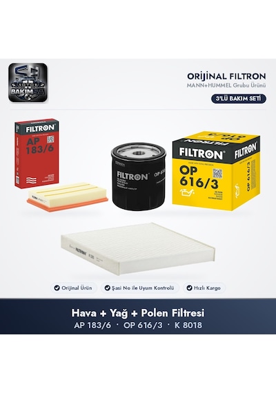 Filtron Filtre Bakım Seti Hava+yağ+polen - Golf 7-8 / Passat B8 / Octavia 3-4 1.0-1.5 Tsı