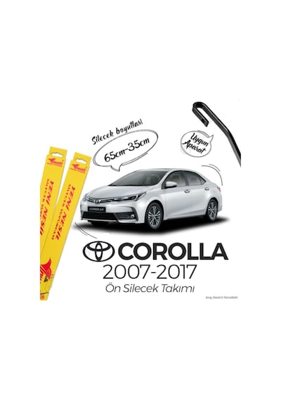 Toyota Corolla Uyumlu Muz Silecek Takımı 2007-2017 İnwells