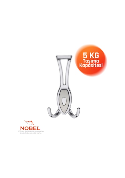 Zepli N Portmanto Askısı, Metal Vestiyer Askısı, Açik Krom Matkrom, Duvar Ve Dolap Askılığı 5'li Set Vidalı