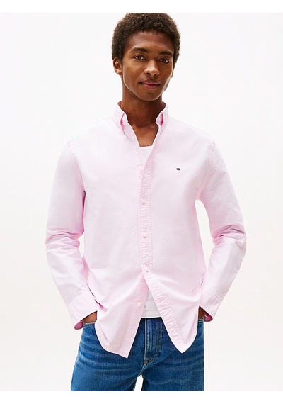 Tommy Hilfiger Solıd Herıtage Oxford Rf Shırt Erkek Pembe Uk Gömlek - Mw0mw35774