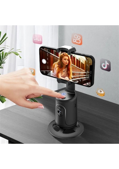 P01 Akıllı Telefon Gimbal Sabitleyici Takip Braketi Yüz Tanıma Canlı Fotoğrafçılık İçin Otomatik Takip Sabitleyici