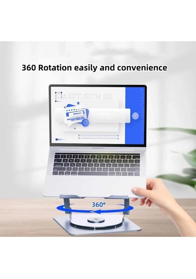 Alüminyum 360 Derece Ayarlanabilir Metal Laptop Standı Rgb Çift Fanlı Sogutucu Premium Serisi Notebook Tutucu