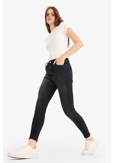 Defacto Skinny Fit Yüksek Bel Bilek Boy Jean Pantolon E9820ax25aunm40 Siyah
