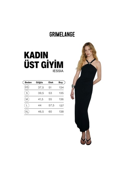 Grımelange Iessıa Kadın Yumuşak Ve Esnek Kumaşlı Toka Detaylı Vucuda Oturan Siyah Elbise Siyah