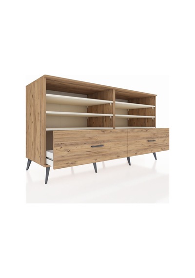 Kronos Konsol 6 Raflı 2 Çekmeceli 176x59x99 Çam-aytaşı/çam Çam-aytaşı/çam