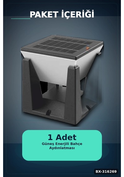 Solar Bahçe Armatürü 75w 6500k Işık Ip65 Dış Mekan Lambası 1 Adet Bx-316269 Diğer
