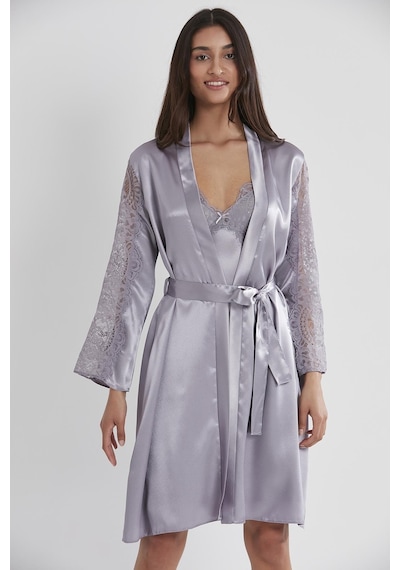 Pierre Cardin Saten Dantelli Gecelik Ve Sabahlık Takımı - 4025 001