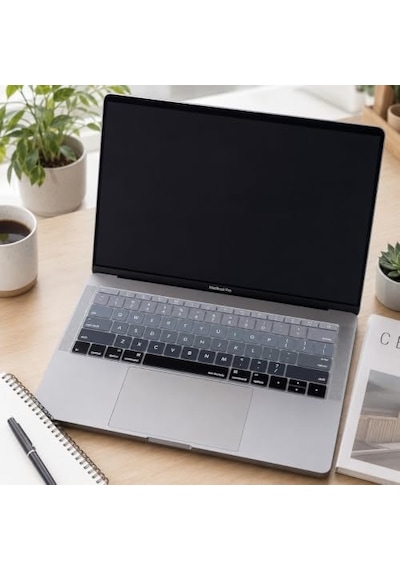 Us İngilizce Klavye Koruyucu Macbook A1534 A1708 Uyumlu Silikon Keyboard Cover Amerikan Enter Ansı Layout English Keyboard Protector Siyah Gri