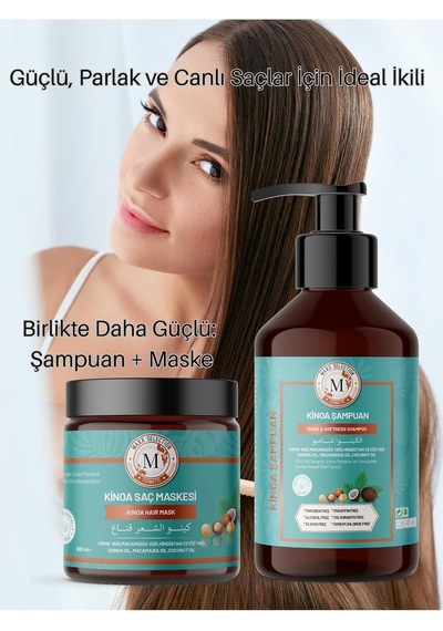 Maxxselectıon Kinoa Şampuan, Kuru Ve Mat Saçlar İçin Yoğun Nem Onarıcı Parlatıcı, 500ml 8682631419066
