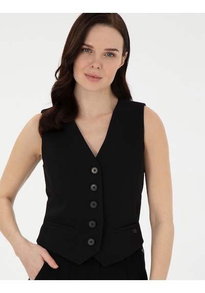 Pierre Cardin Kadın Siyah Yelek Dokuma 50296510-vr046 Siyah