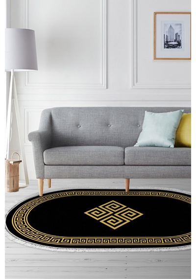 Eko Trend Djt Halı Yıkanabilir Kaymaz Taban 656m Oval Modern Gold