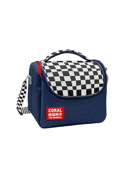 Coral High Erkek Çocuk Lacivert Siyah Beyaz Dama Desenli Isı Yalıtımlı Beslenme Çantası 37134 Beyaz - Lacivert