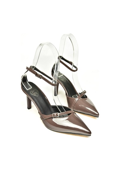 Fox Shoes U654074108 Kahverengi Rugan İnce Topuklu Kadın Ayakkabı Kahverengi