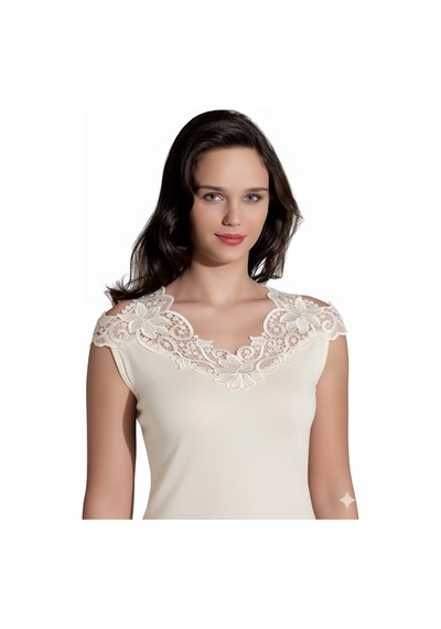 Meks Şahinler Arkası Güpürlü Atlet B396 - Renk: Ekru / Beden: L/xl 12-0530