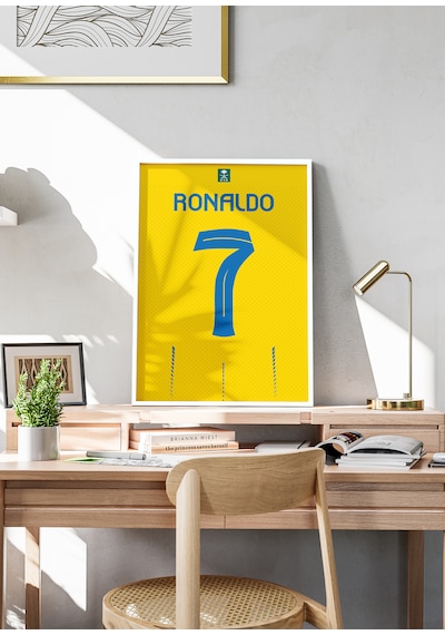 Ronaldo R7 7 Poster Tablo Beyaz Çerçeveli