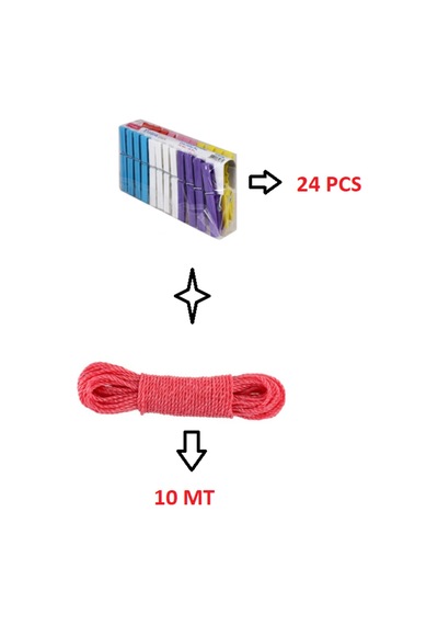 Zambak 24 Pcs Mandal + Çamaşır Asma İpi 10 Metre 10 Tr Diğer