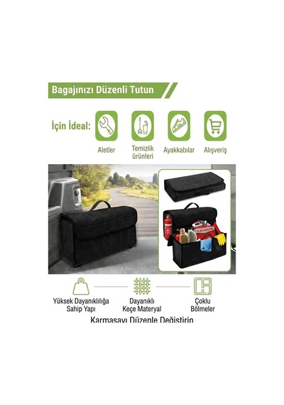 Oto Bagaj Çantası Araç İçi Organizer Araba Bagaj Düzenleyici Katlanılabilir Büyük Çanta Genel