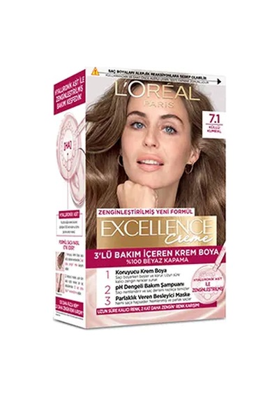 L Oréal Paris Excellence Creme Saç Boyası 7.1 Küllü Kumral 268 G