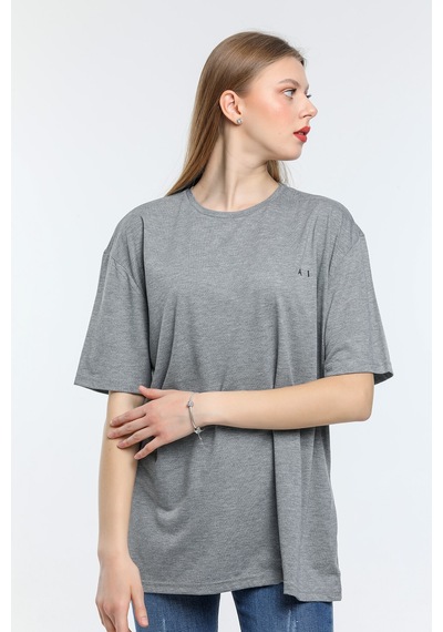 Kadın Bisiklet Yaka Regular Fit Air Baskılı Tişort Spr21yk23 001