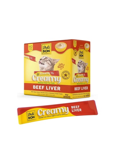 Delibon Creamy Dana Ciğerli Sıvı Kedi Ödülü 15 Gr 100'lü Paket