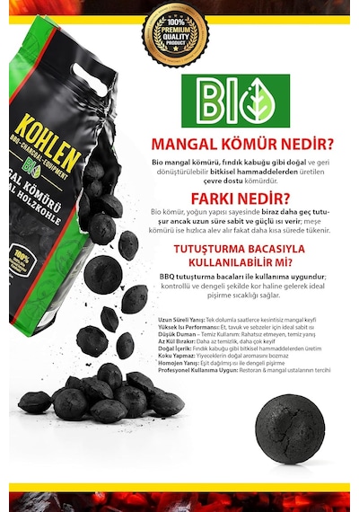 Bioglut 5 Kg Bbq Kömür Bio Yumurta Press-uzun Süreli Yanma, Premium Mangal Kömürü
