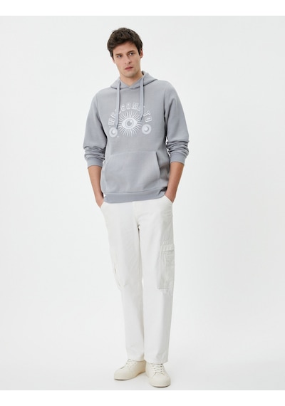 Koton Slogan Baskılı Hoodie Kanguru Cep Detaylı Kapşonlu Gri 4wam70226mk Gri Koton Slogan Baskılı Hoodie Kanguru Cep Detaylı Kapşonlu Gri 4wam70226mk Gri