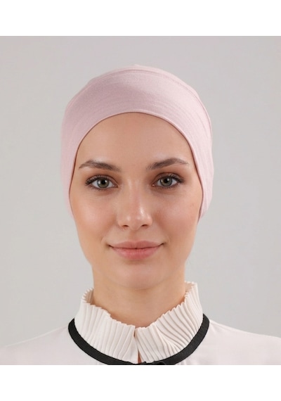 Alivascarf Kaymayan Silikonlu Bandana Bone Siyah - Kadın Tesettür Dikişsiz Kaymaz Geçme - Sportif Saç Bandı Pudra